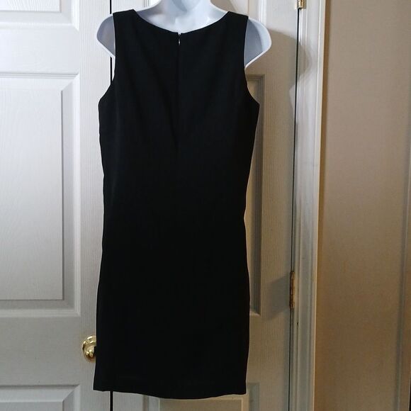 J. Crew vintage  black sheath simple midi black dress elegant  Sz 12P - Picture 4 of 5